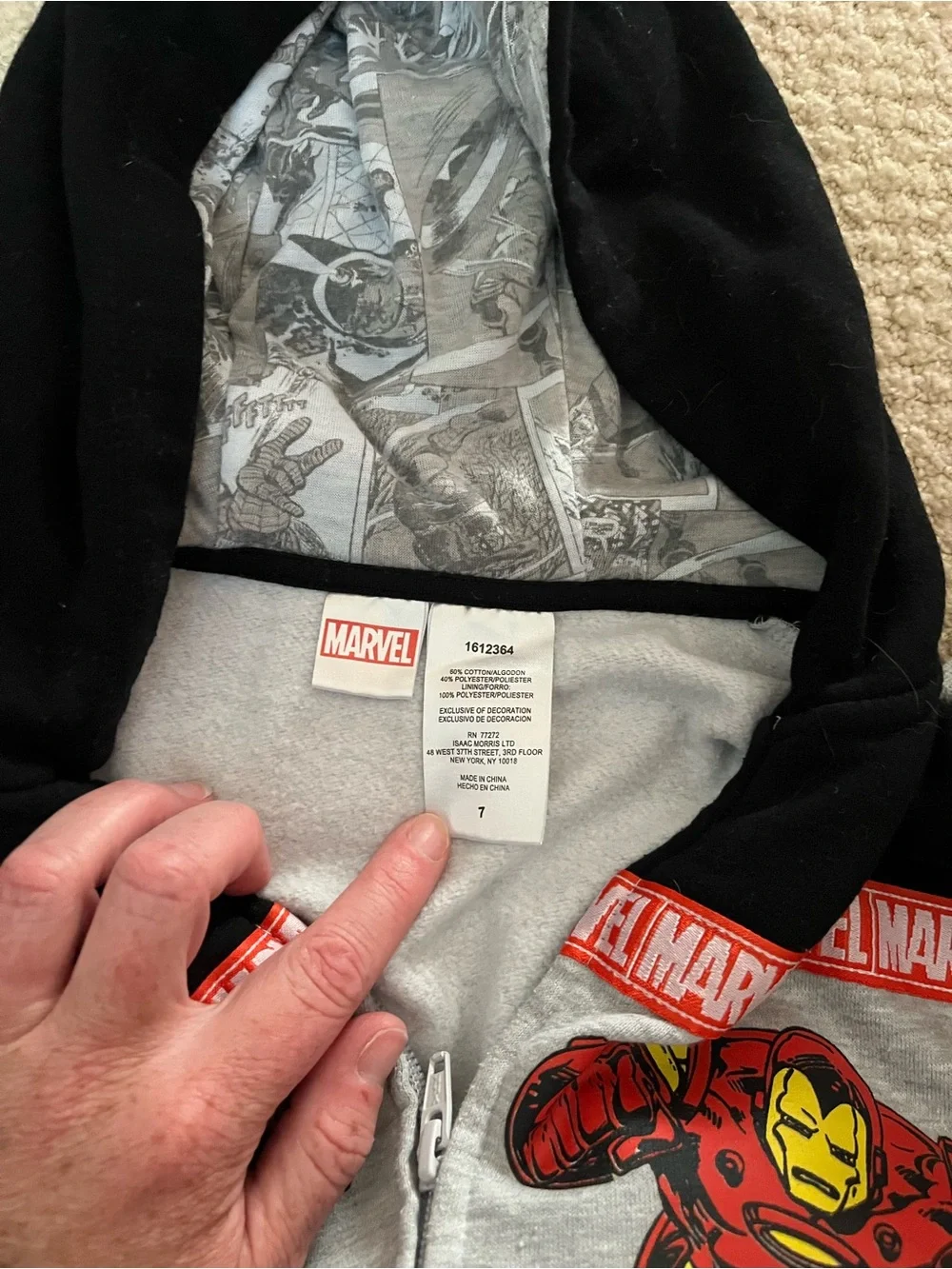 Marvel Kids Black and Gray Superhero Hoodie & Jogger Set